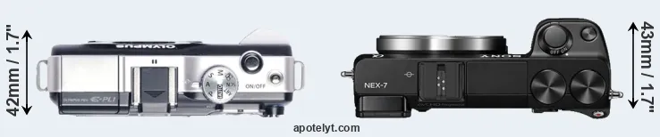 Compare E-PL1 versus NEX-7 top