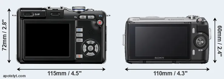 Comparison E-PL1 or NEX-C3 rear