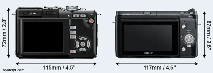 Comparison E-PL1 or NEX-F3 rear