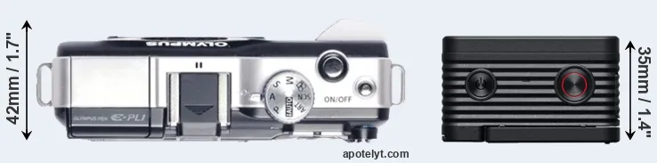 Compare E-PL1 versus RX0 II top