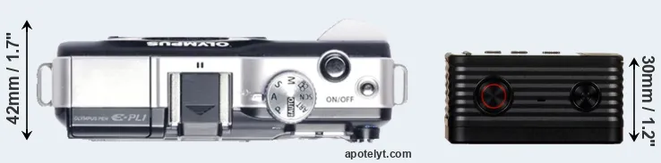Compare E-PL1 versus RX0 top
