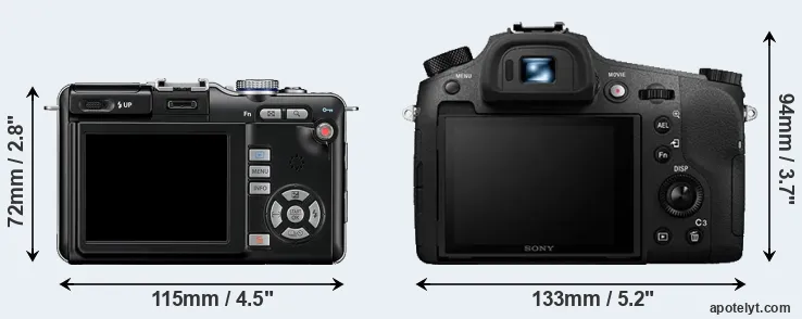 Comparison E-PL1 or RX10 III rear