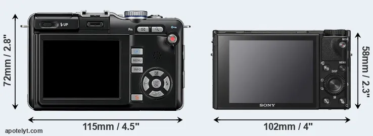 Comparison E-PL1 or RX100 VI rear