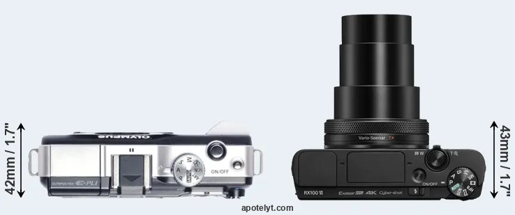 Compare E-PL1 versus RX100 VI top