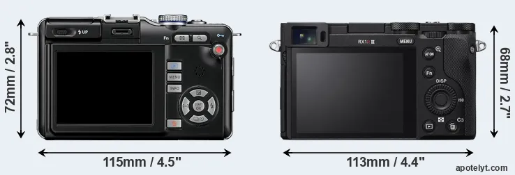 Comparison E-PL1 or RX1R III rear