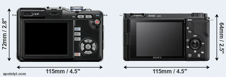 Comparison E-PL1 or ZV-E10 rear