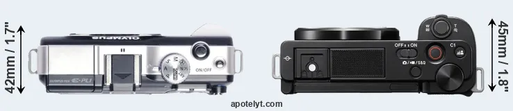 Compare E-PL1 versus ZV-E10 top