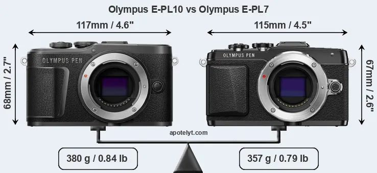 Size Olympus E-PL10 vs Olympus E-PL7