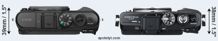 Compare E-PL10 versus E-PL7 top