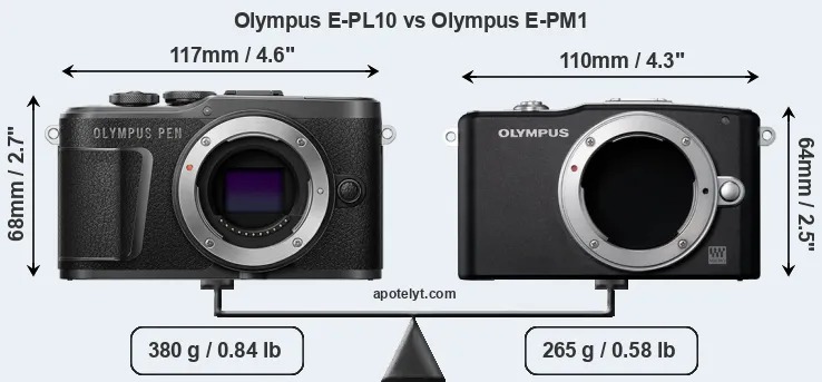 Size Olympus E-PL10 vs Olympus E-PM1