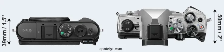Compare E-PL10 versus OM-5 top