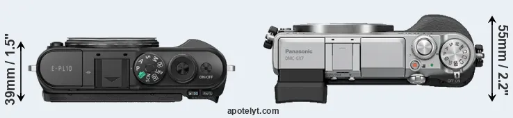 Compare E-PL10 versus GX7 top