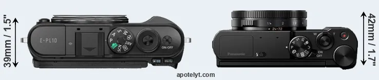 Compare E-PL10 versus LX15 top
