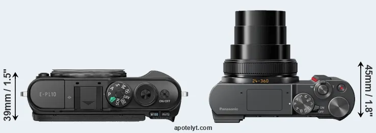 Compare E-PL10 versus TZ200 top