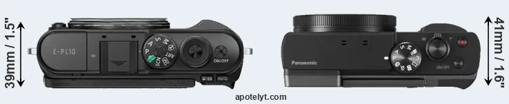 Compare E-PL10 versus TZ90 top