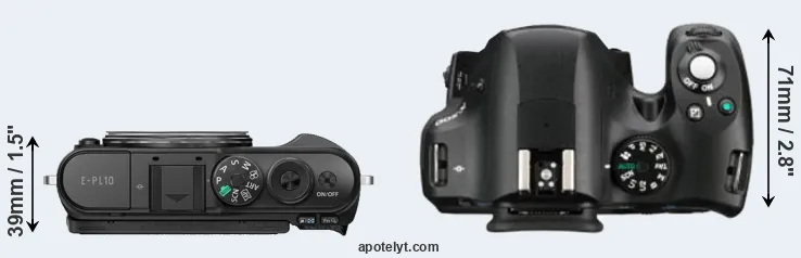Compare E-PL10 versus K-500 top