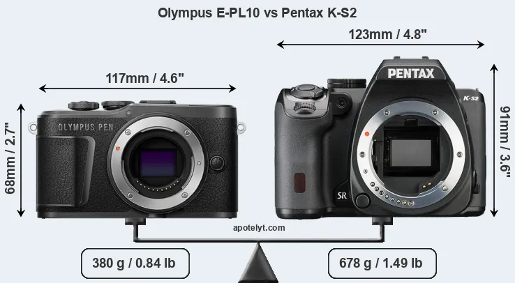 Size Olympus E-PL10 vs Pentax K-S2