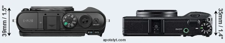 Compare E-PL10 versus GR top