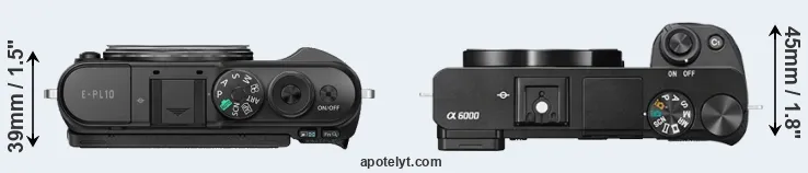 Compare E-PL10 versus A6000 top