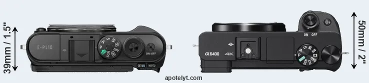 Compare E-PL10 versus A6400 top