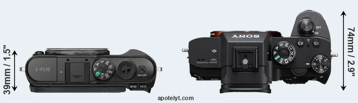 Compare E-PL10 versus A7R III top