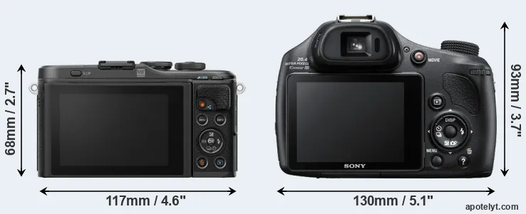 Comparison E-PL10 or HX400V rear