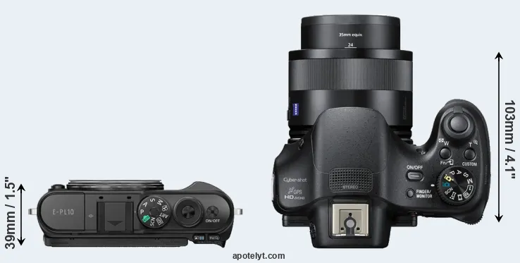 Compare E-PL10 versus HX400V top