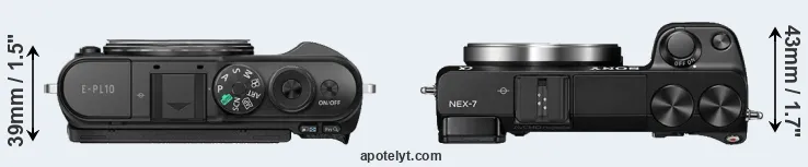 Compare E-PL10 versus NEX-7 top
