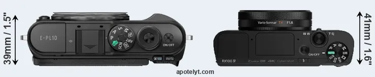 Compare E-PL10 versus RX100 IV top
