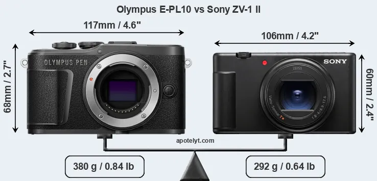 Size Olympus E-PL10 vs Sony ZV-1 II