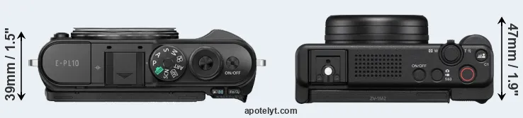 Compare E-PL10 versus ZV-1 II top
