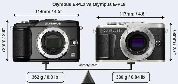 Size Olympus E-PL2 vs Olympus E-PL9