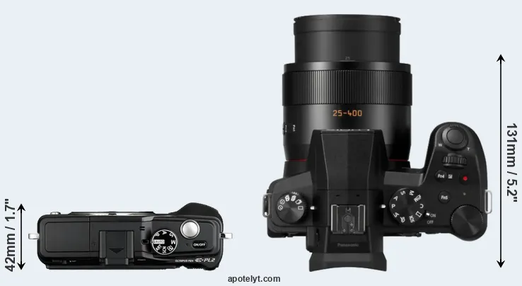 Compare E-PL2 versus FZ1000 II top