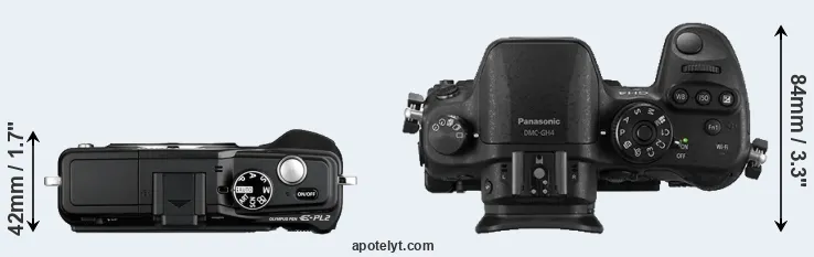 Compare E-PL2 versus GH4 top