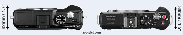 Compare E-PL2 versus GX1 top