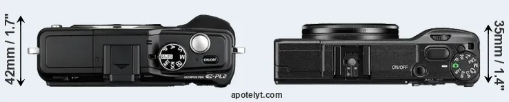 Compare E-PL2 versus GR II top
