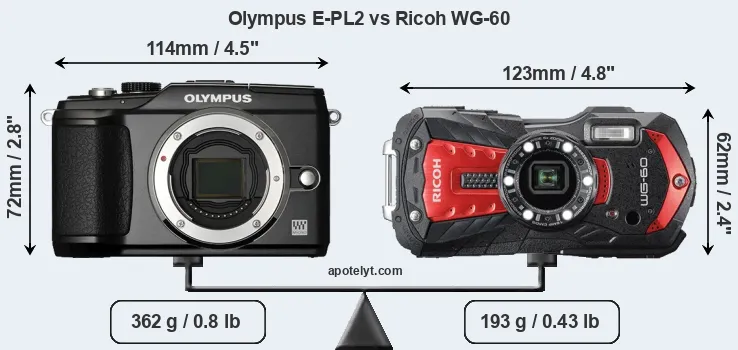 Size Olympus E-PL2 vs Ricoh WG-60