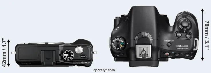 Compare E-PL2 versus A58 top