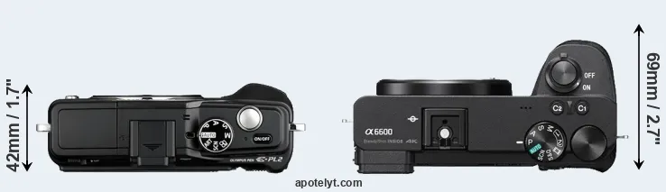 Compare E-PL2 versus A6600 top