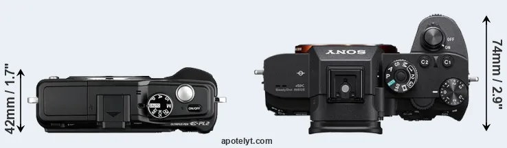 Compare E-PL2 versus A7R III top
