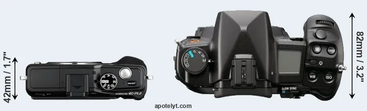 Compare E-PL2 versus A900 top