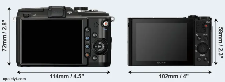 Comparison E-PL2 or HX90V rear