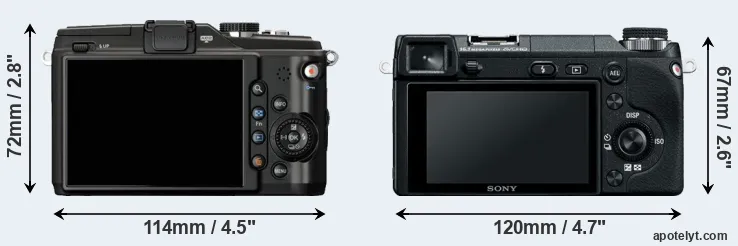 Comparison E-PL2 or NEX-6 rear