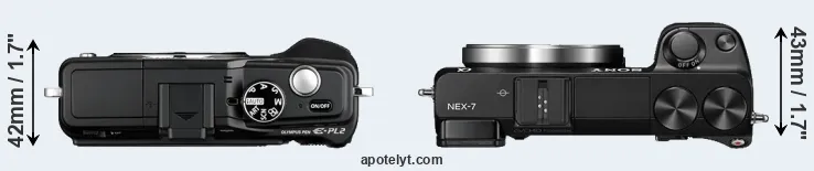 Compare E-PL2 versus NEX-7 top