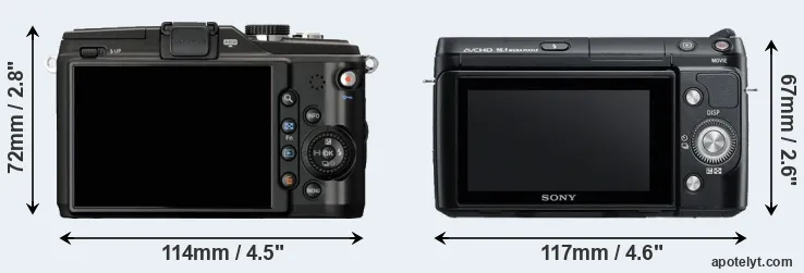 Comparison E-PL2 or NEX-F3 rear