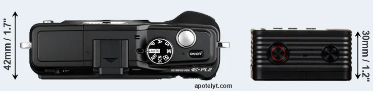 Compare E-PL2 versus RX0 top