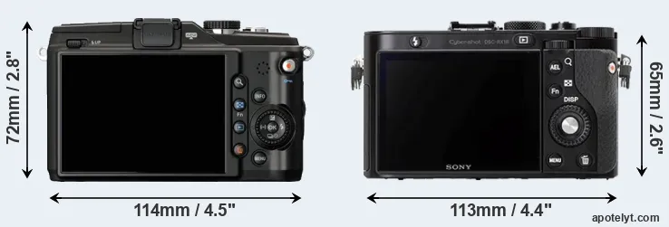 Comparison E-PL2 or RX1R rear