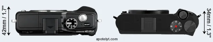 Compare E-PL2 versus M1 top