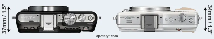 Compare E-PL3 versus E-PM2 top