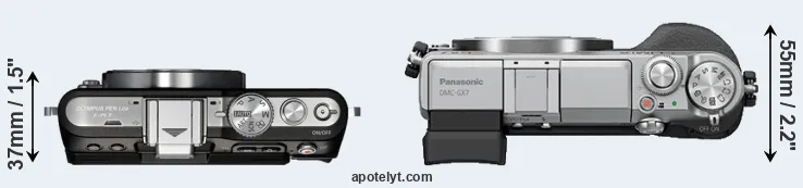 Compare E-PL3 versus GX7 top